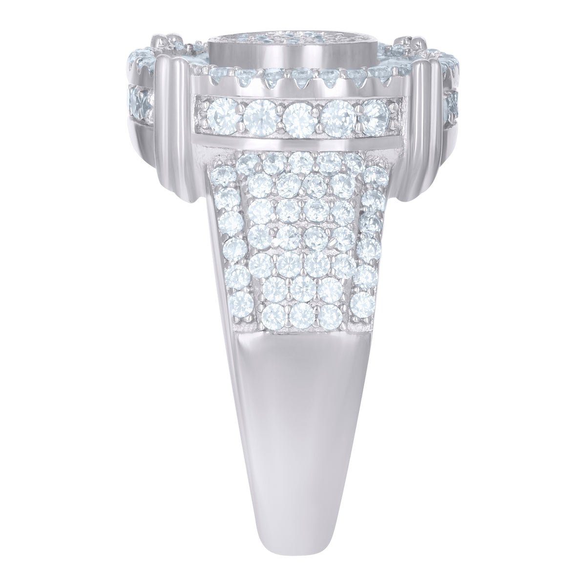 925 Sterling Silver Mens Cubic-Zirconia Fashion Ring Size 10