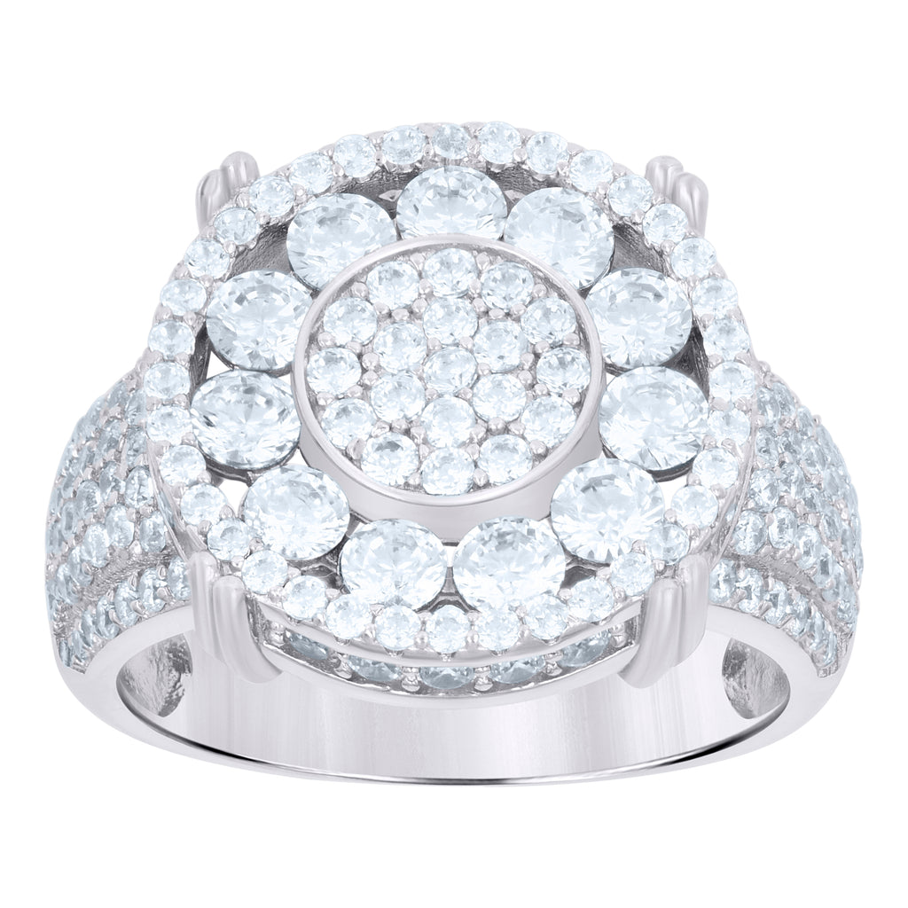 925 Sterling Silver Mens Cubic-Zirconia Fashion Ring Size 10