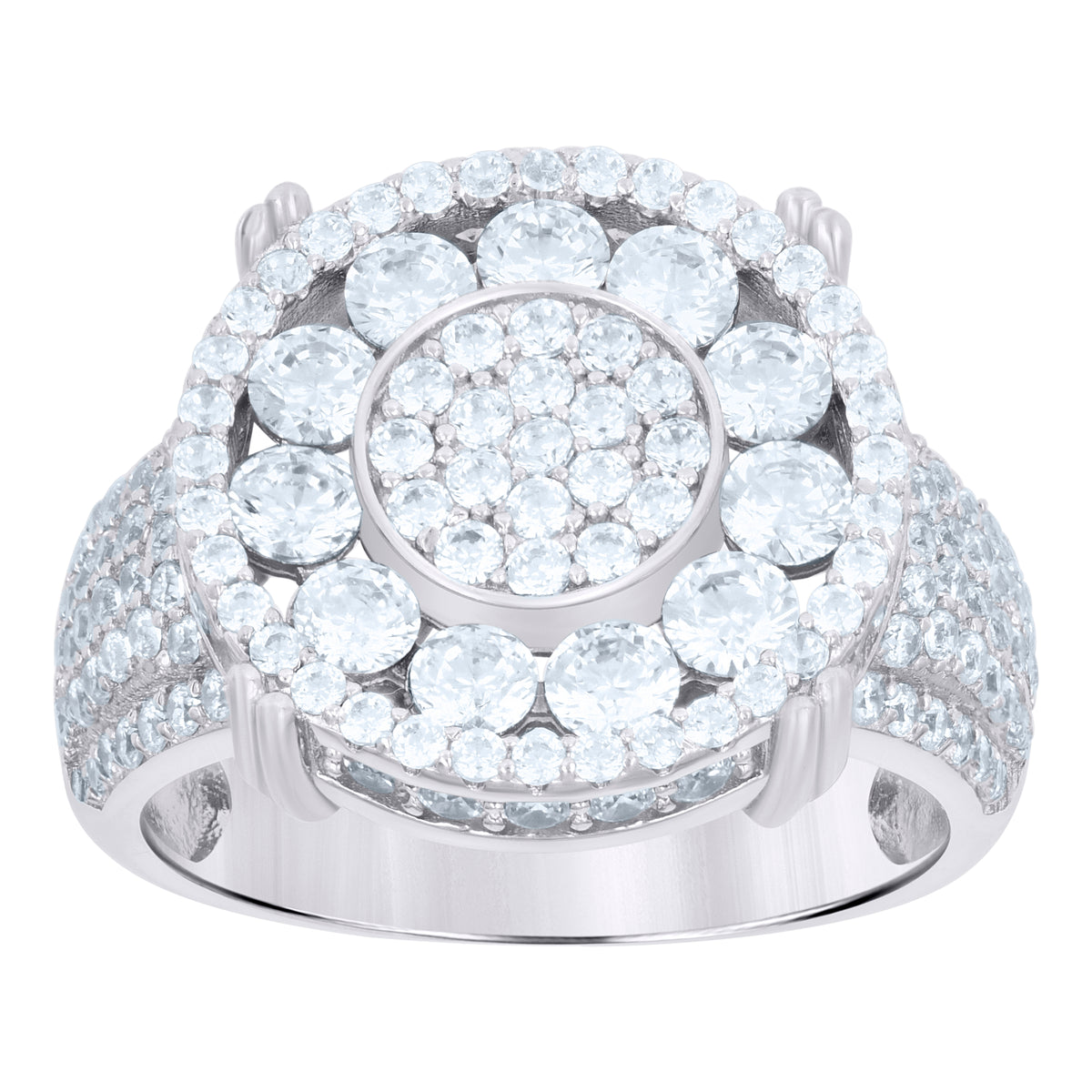 925 Sterling Silver Mens Cubic-Zirconia Fashion Ring Size 10
