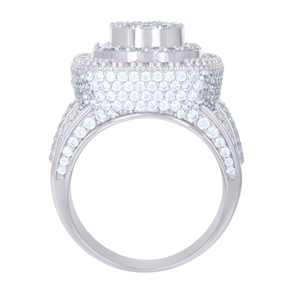 925 Sterling Silver Mens Cubic-Zirconia Fashion Ring Size 10
