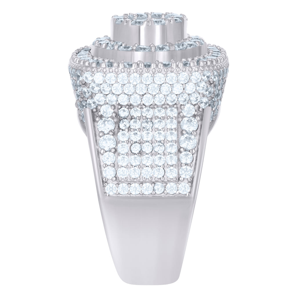 925 Sterling Silver Mens Cubic-Zirconia Fashion Ring Size 8