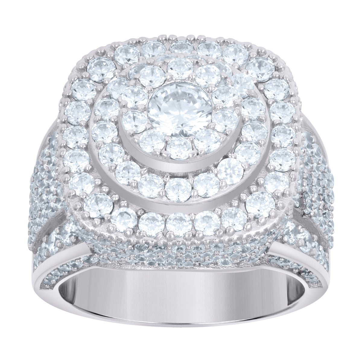 925 Sterling Silver Mens Cubic-Zirconia Fashion Ring Size 8
