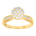 10K Yellow Gold Womens Cubic-Zirconia Cluster Fashion Ring