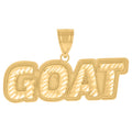 10K Yellow Gold Mens Greatest Of All Time Goat Talking Fashion Charm Pendant