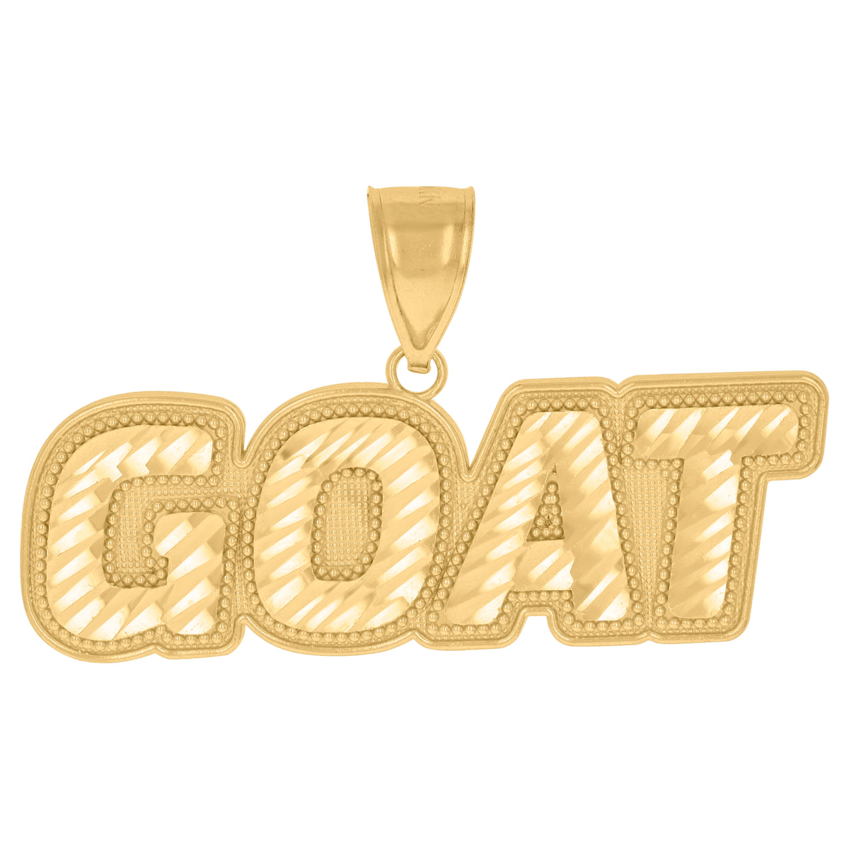 10K Yellow Gold Mens Greatest Of All Time Goat Talking Fashion Charm Pendant