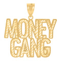 10K Yellow Gold Mens Money Gang Fashion Charm Pendant