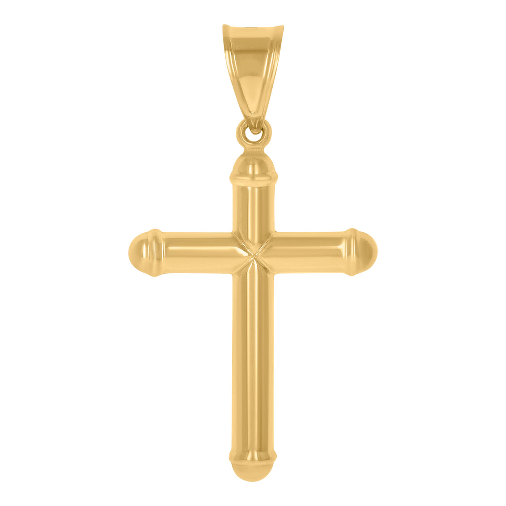 14K Two-Tone Gold Mens Cross Religious Charm Pendant