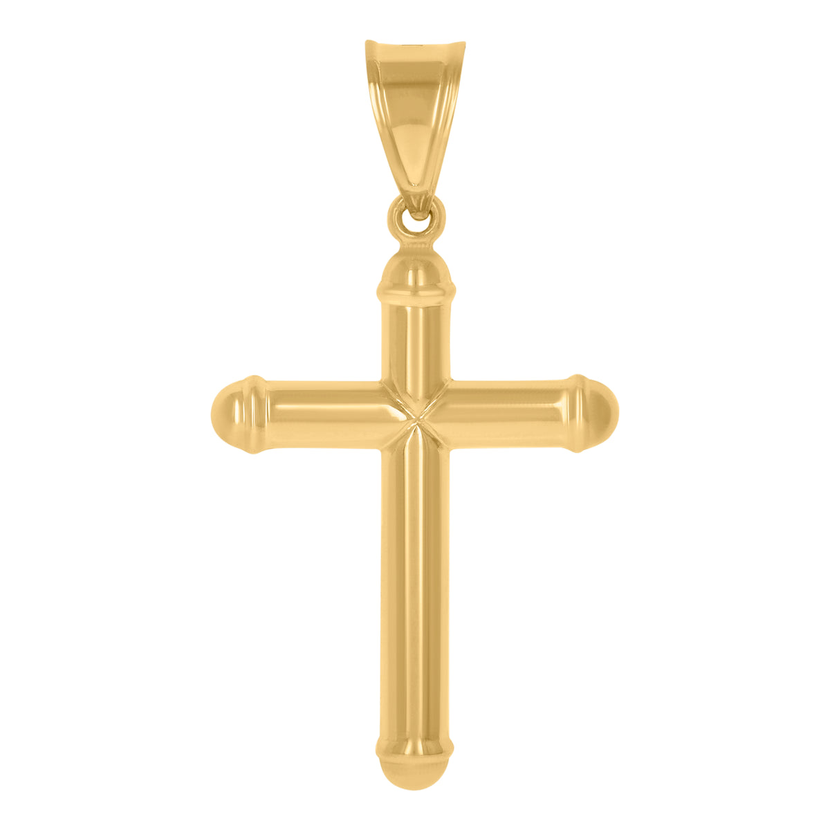 14K Two-Tone Gold Mens Cross Religious Charm Pendant