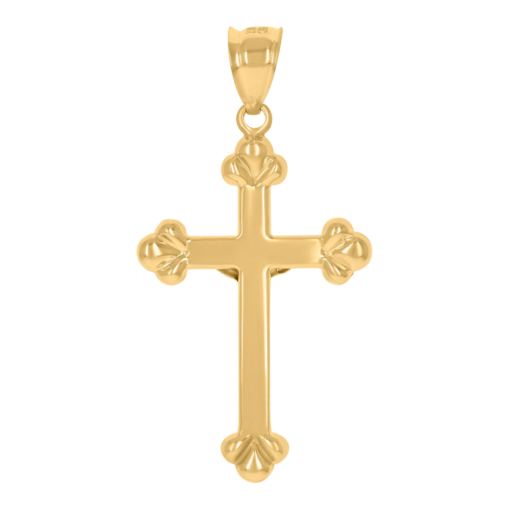 14K Two-tone Gold Mens Crucifix Cross Religious Charm Pendant