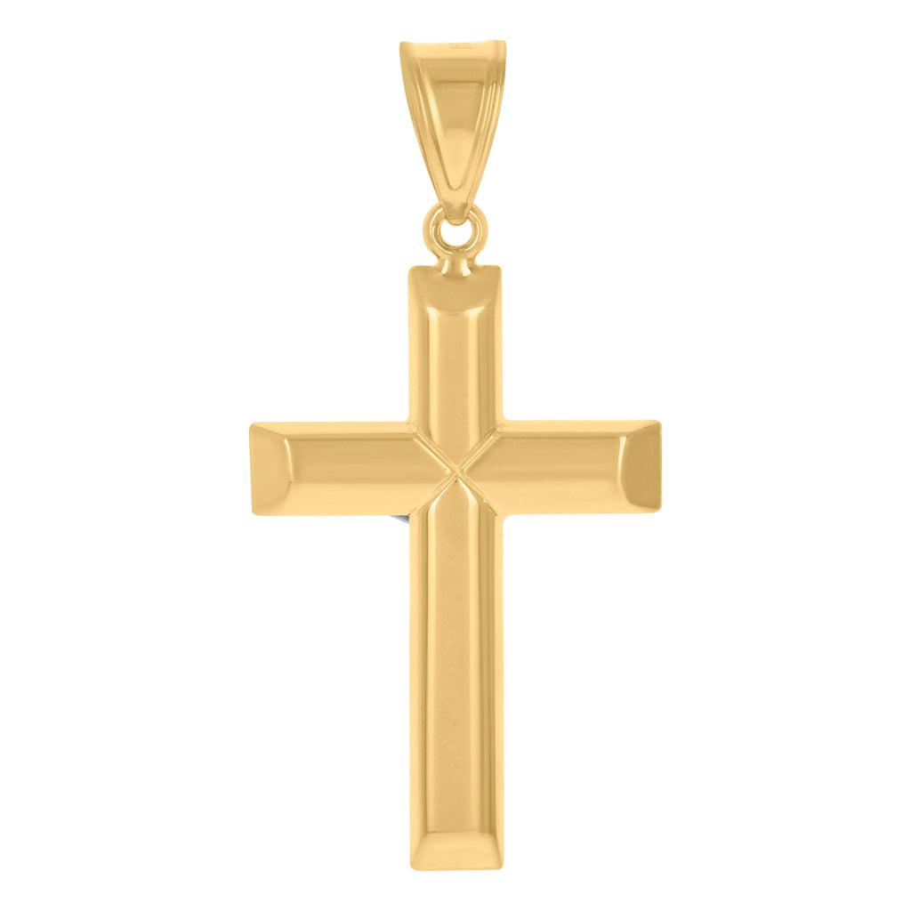 14K Two-tone Gold Unisex Crucifix Cross Religious Charm Pendant