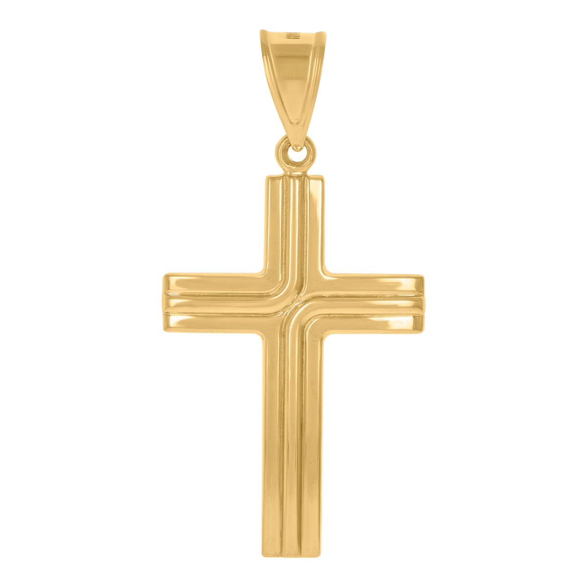 14K Two-tone Gold Unisex Cross Religious Charm Pendant