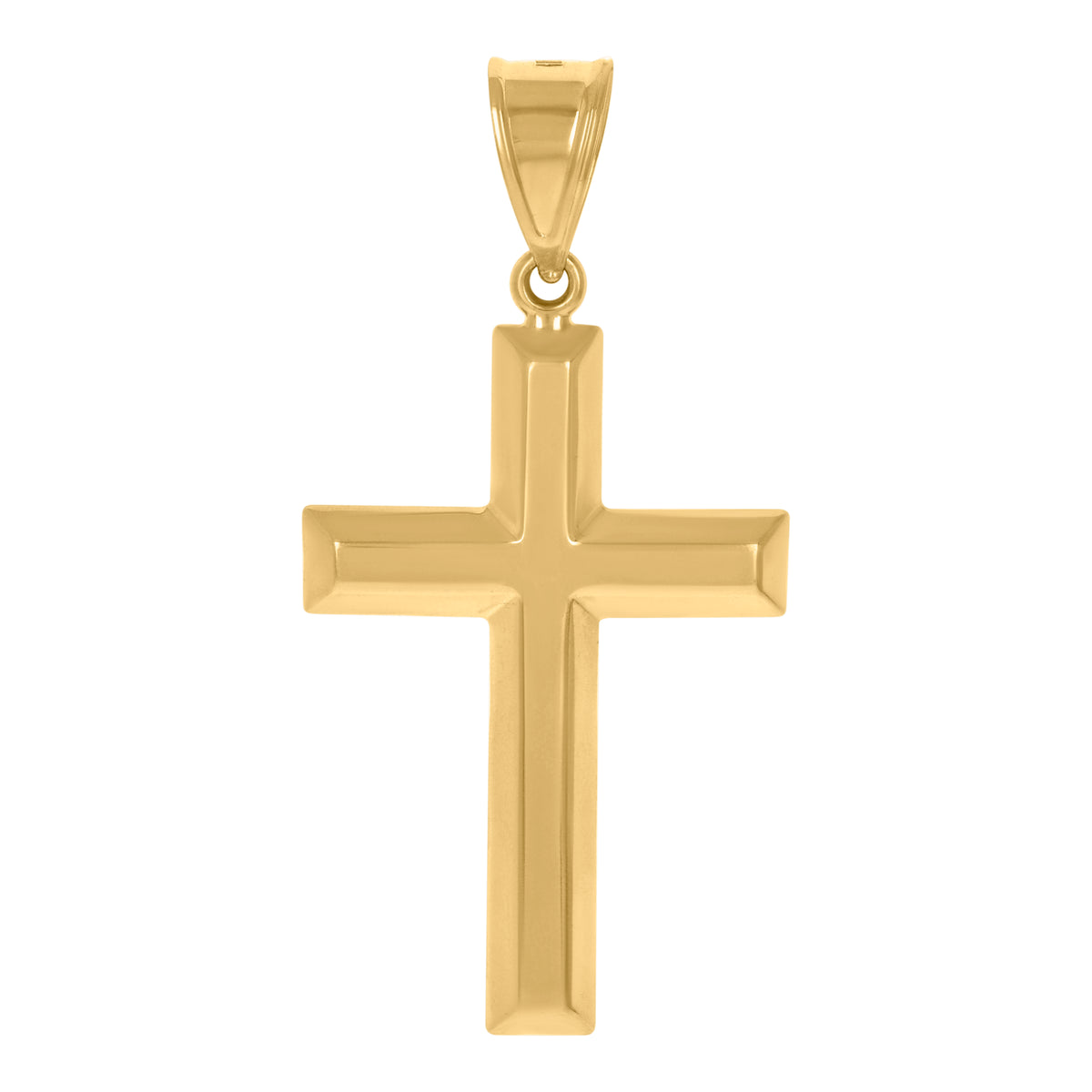 14K Two-Tone Gold Mens Cross Religious Charm Pendant