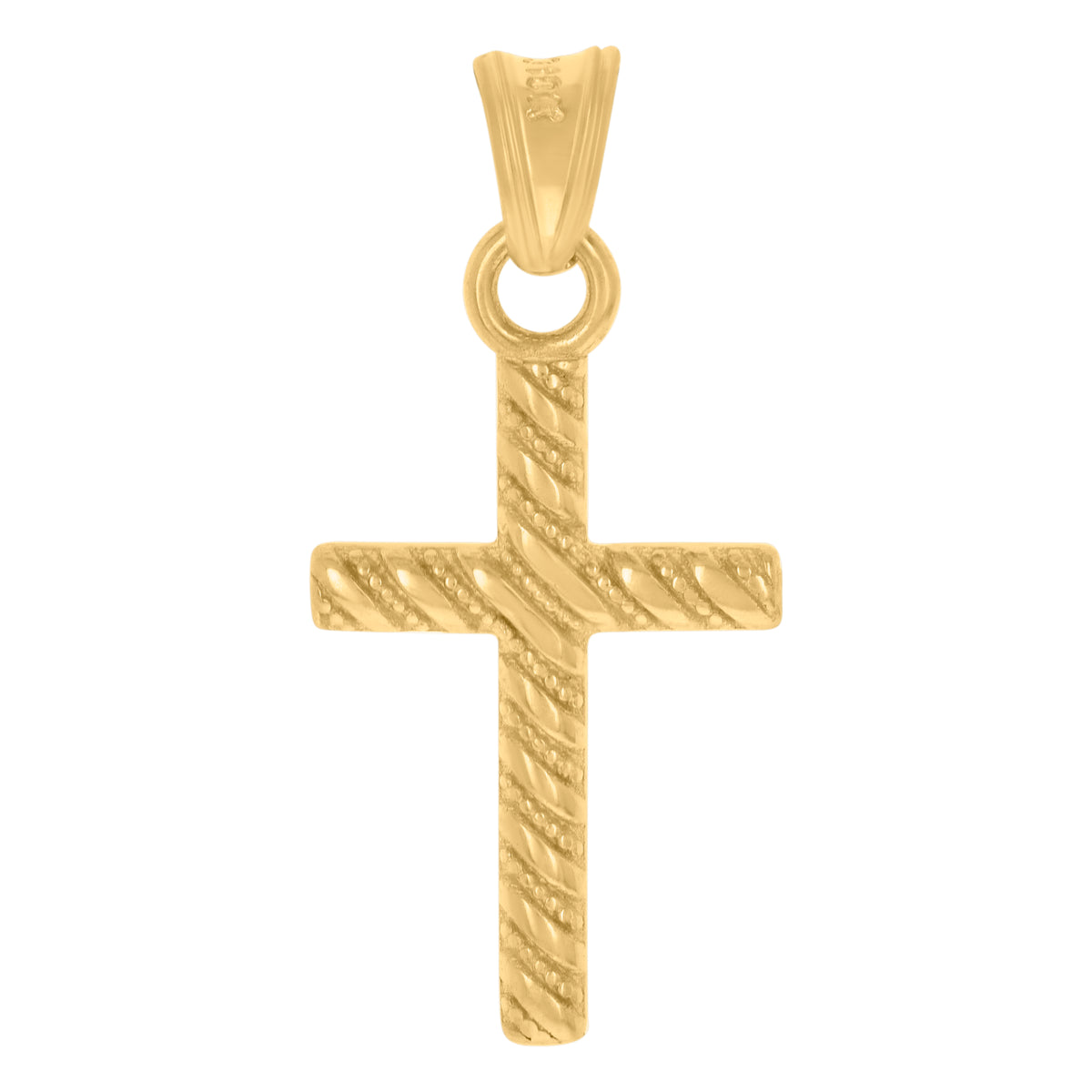 10K Yellow Gold Unisex Cross Religious Charm Pendant