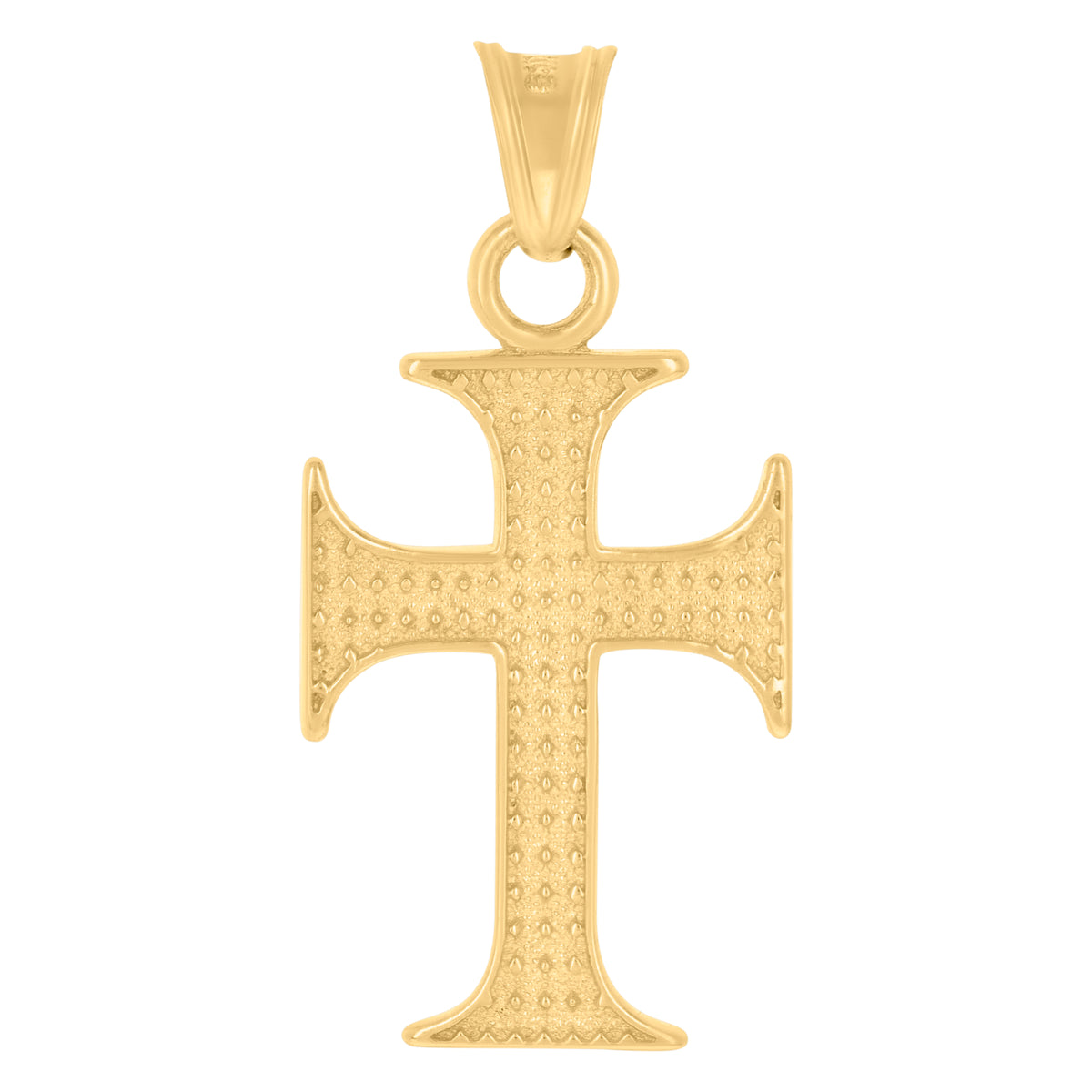 10K Yellow Gold Mens Cross Religious Charm Pendant