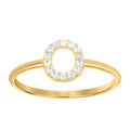 10K Yellow Gold Womens Cubic Zirconia Initial Alphabet O Ring
