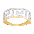 10K Two-tone Gold Womens Greek Key Fashion Ring