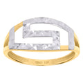 10K Two-tone Gold Womens Greek Key Fashion Ring