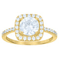 10K Yellow Gold Womens Cubic-Zirconia Fashion Ring