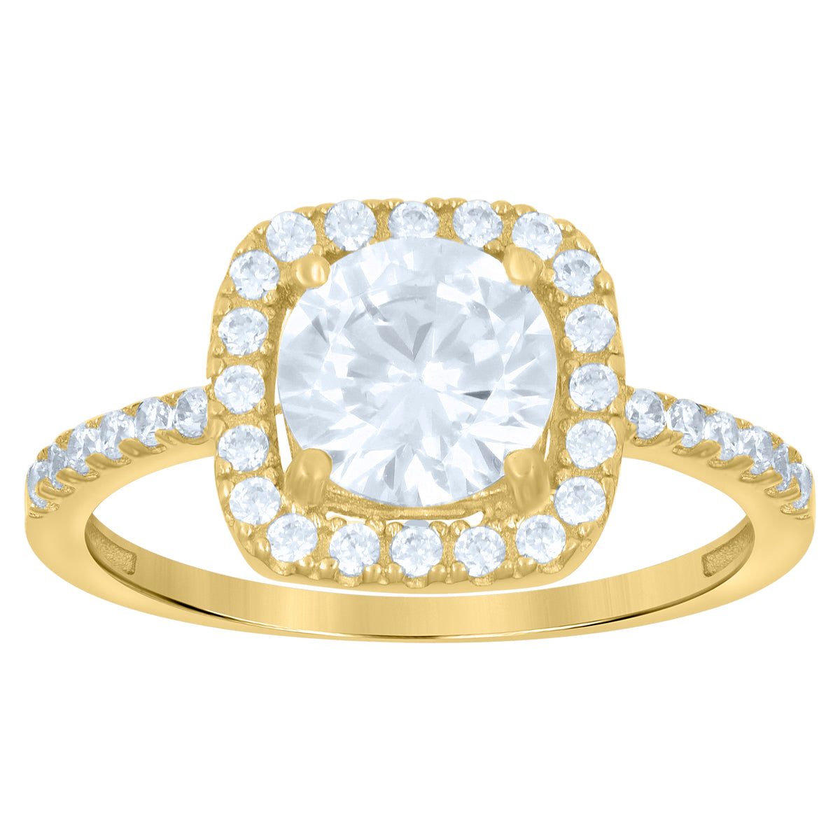 10K Yellow Gold Womens Cubic-Zirconia Fashion Ring