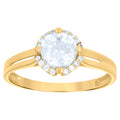 10K Yellow Gold Womens Cubic-Zirconia Engagement Ring