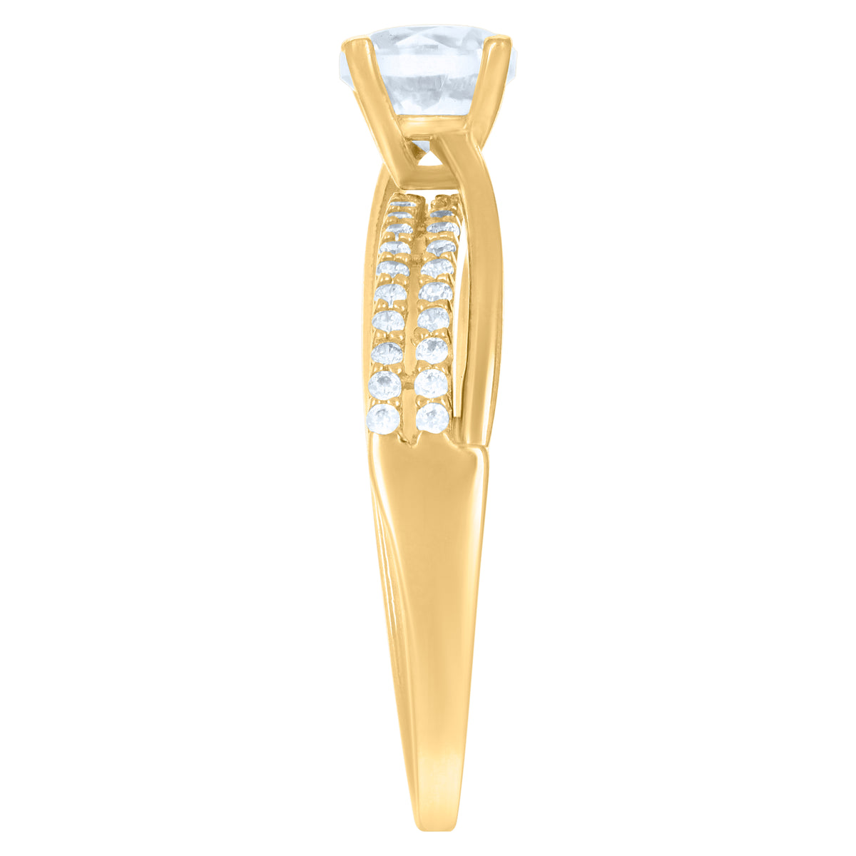10K Yellow Gold Womens Cubic-Zirconia Fashion Ring