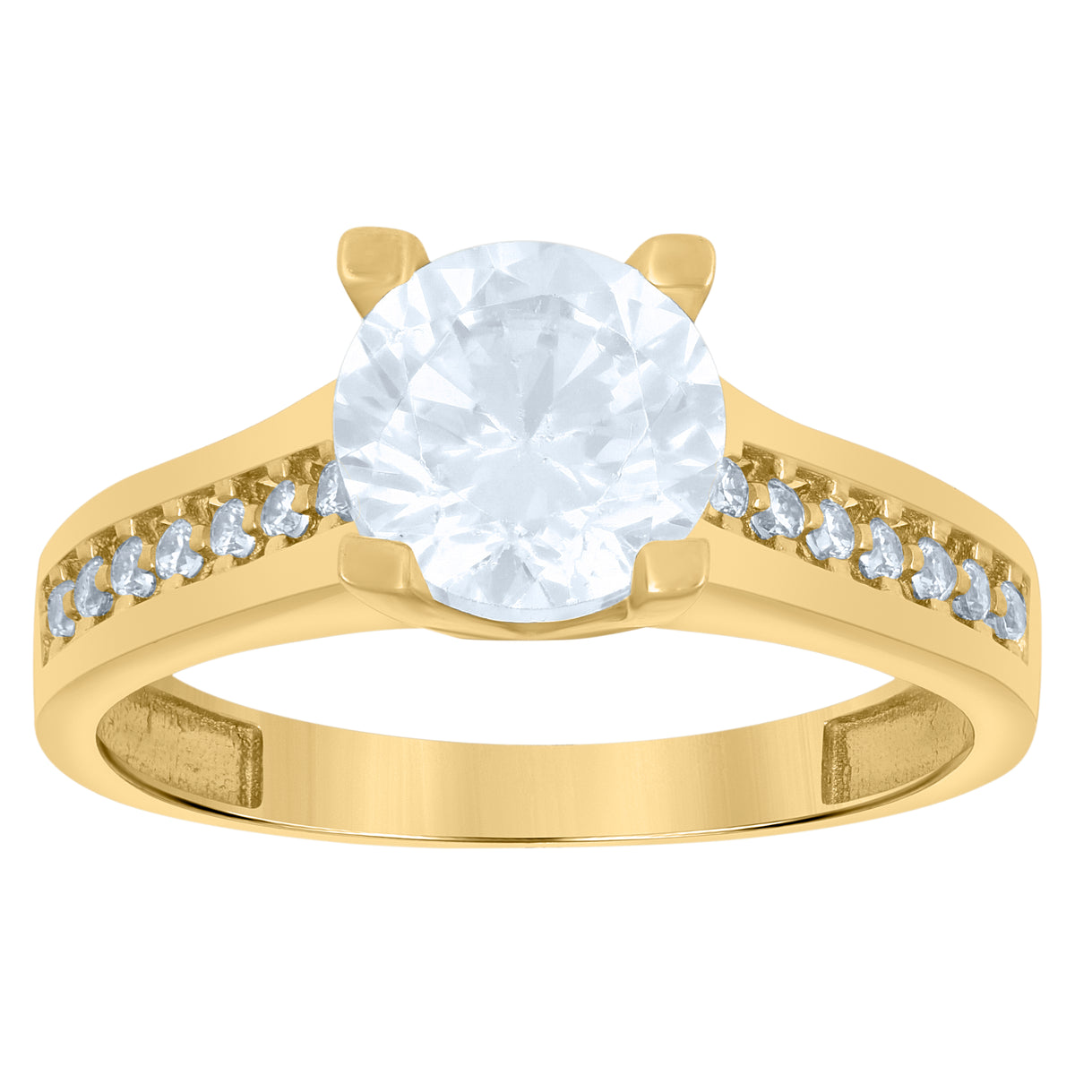 10K Yellow Gold Womens Cubic-Zirconia Fashion Ring