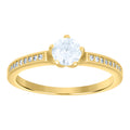 10K Yellow Gold Womens Cubic-Zirconia Engagement Ring
