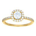 10K Yellow Gold Womens Cubic-Zirconia Engagement Ring