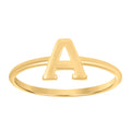 10K Yellow Gold Womens Initial Alphabet A Ring