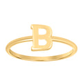 10K Yellow Gold Womens Initial Alphabet B Ring
