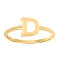 10K Yellow Gold Womens Initial Alphabet D Ring