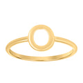 10K Yellow Gold Womens Initial Alphabet O Ring