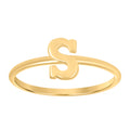10K Yellow Gold Womens Initial Alphabet S Ring