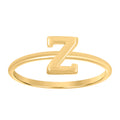 10K Yellow Gold Womens Initial Alphabet Z Ring