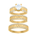 10K Yellow Gold Womens Cubic-Zirconia Infinity Trio Ring Set