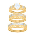 10K Yellow Gold Womens Cubic-Zirconia Infinity Trio Ring Set