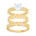 10K Yellow Gold Womens Cubic-Zirconia Infinity Trio Ring Set