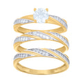 10K Two-tone Gold His & Hers Cubic-Zirconia Trio Ring Set