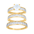 10K Two-Tone Gold Womens Cubic-Zirconia Trio Ring Set