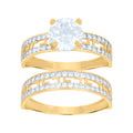 10K Two-tone Gold Womens Cubic-Zirconia Duo Bridal Ring Set