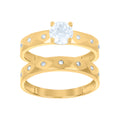 10K Yellow Gold Womens Cubic-Zirconia Duo Bridal Ring Set Ring