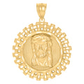 10K Yellow Gold Mens Jesus Religious Charm Pendant