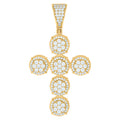 925 Sterling Silver Yellow-tone Mens Cubic-Zirconia Cross Religious Charm Pendant