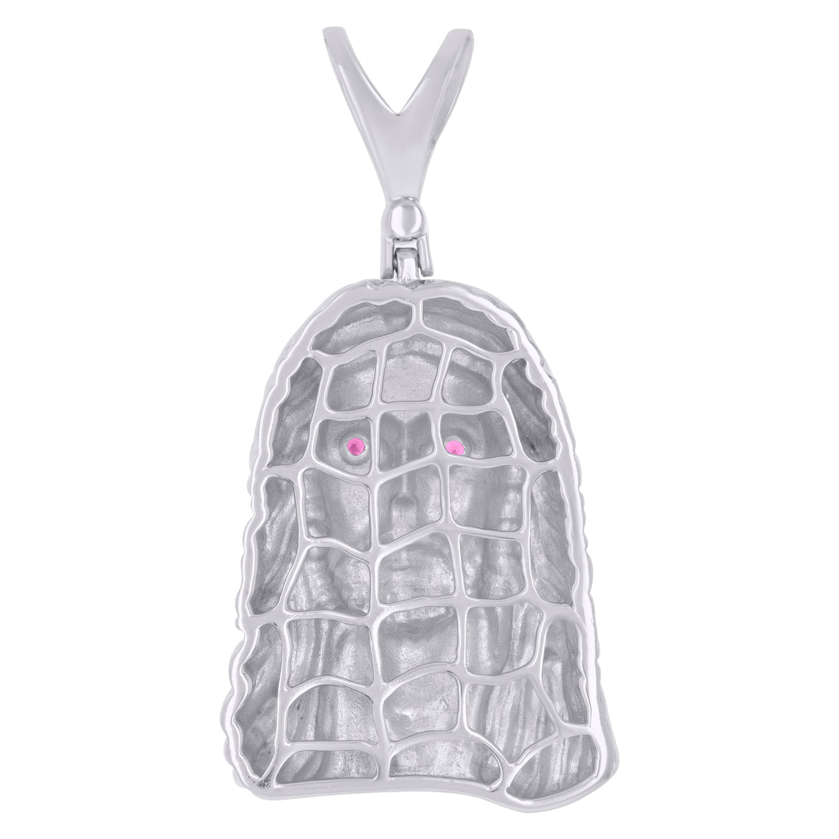 925 Sterling Silver Mens Purple Cubic-Zirconia Jesus Religious Charm Pendant