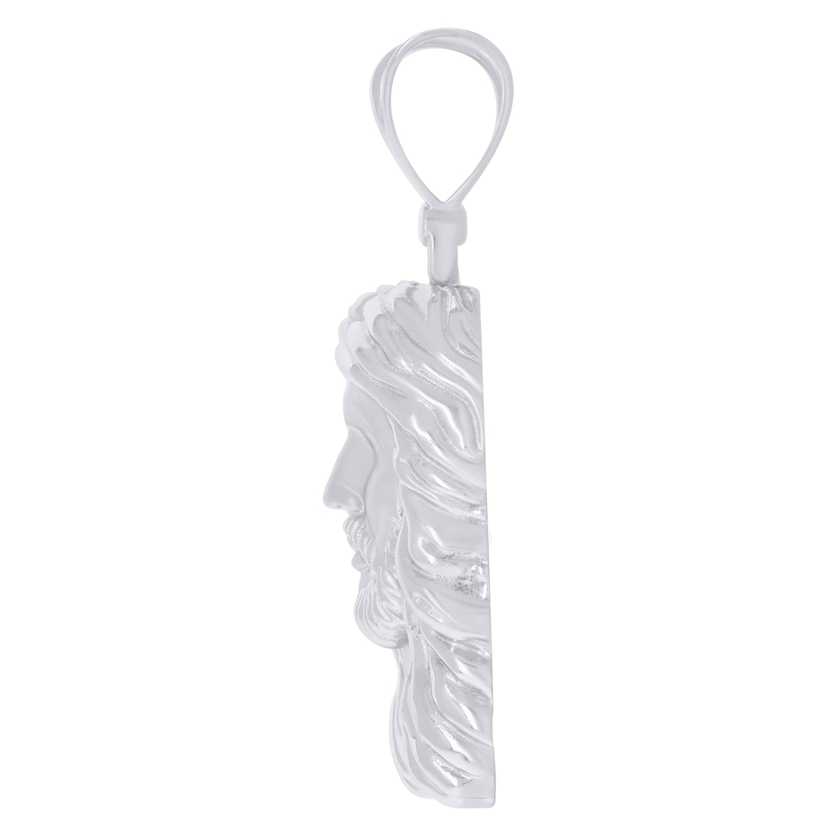 925 Sterling Silver Mens Purple Cubic-Zirconia Jesus Religious Charm Pendant