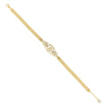 10K Yellow Gold Womens Red White Cubic-Zirconia Heart 15 Anos Quinceanera Bracelet Size 8 Inches