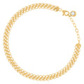 10K Yellow Gold Womens Cubic-Zirconia Fashion Link Bracelet Size 8 Inches