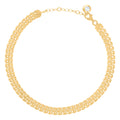10K Yellow Gold Womens Cubic-Zirconia Fashion Link Bracelet Size 8 Inches