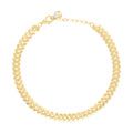 10K Yellow Gold Womens Cubic-Zirconia Fashion Link Bracelet Size 8 Inches