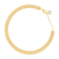 10K Yellow Gold Womens Cubic-Zirconia Fashion Link Bracelet Size 8 Inches